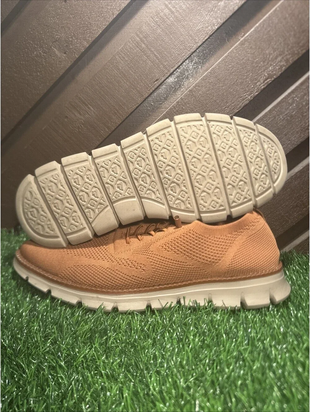 Men’s Brown Oxford Breathable Mesh Walking Business Casual Size 12